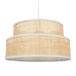 Suspension lumineuse en paille (D35 cm) Yuca Naturel beige