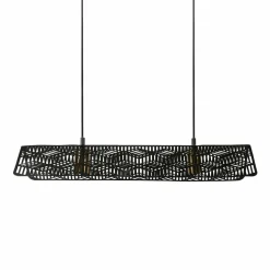 Suspension lumineuse métal double (L69 cm) Kome Noir