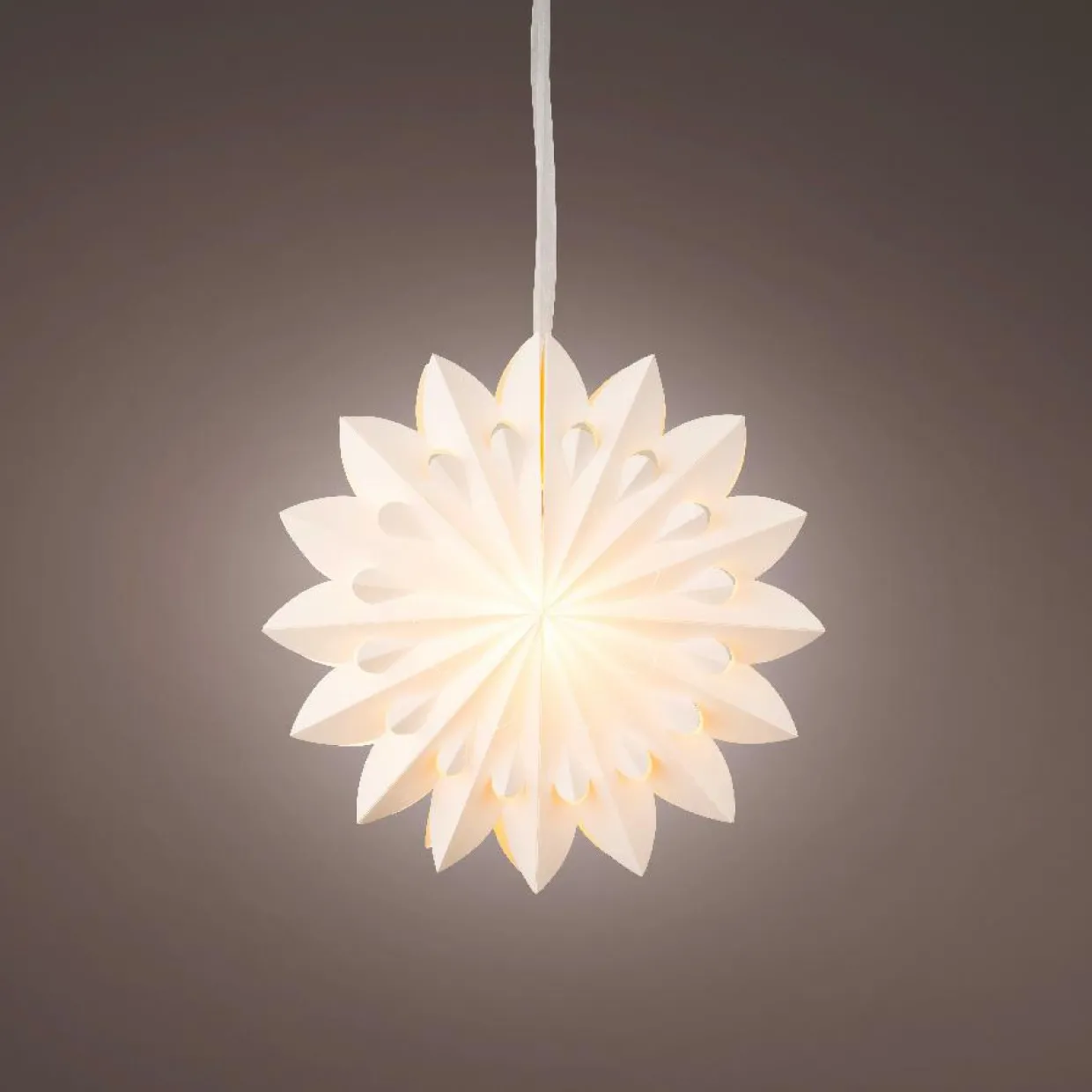 Suspension lumineuse papier LED (D40 cm) Origami Floralia Blanc