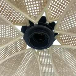 Suspension lumineuse pétale en tissu (D58 cm) Salamanca Naturel beige et noir