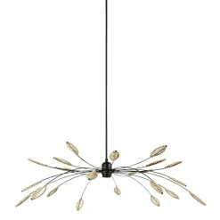 Suspension métal et pétales (D80 cm) Ellisse Noir et beige