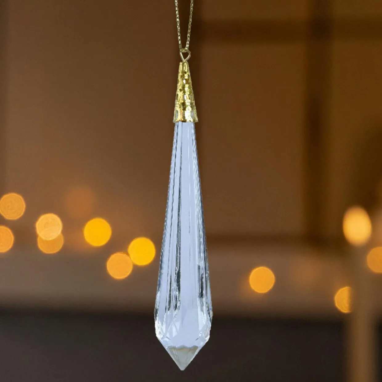 Suspension précieuse (H19 cm) Stalactite diamant Transparent