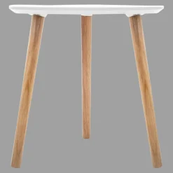 Table à café en bois (H45 cm) Mileo Polygone Blanche