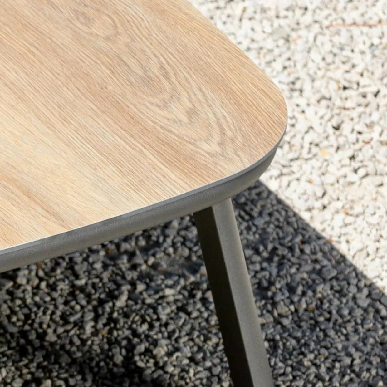 Table basse de jardin carrée en aluminium Amalfi Gris anthracite