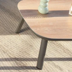 Table basse de jardin carrée en aluminium Amalfi Gris anthracite
