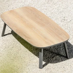 Table basse de jardin rectangulaire en aluminium Amalfi Gris anthracite