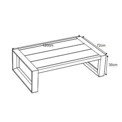 Table basse de jardin rectangulaire en alumininum (120 x 72 cm) Elba Blanc