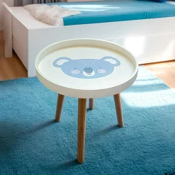 Table basse enfant bois (D30 cm) Koala Bleu