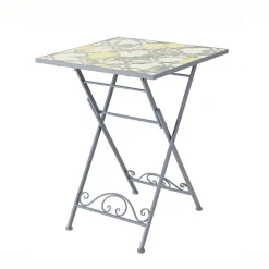 Table bistrot carrée pliable en mosaïque (58 x 58 cm) Sorrento Bleu