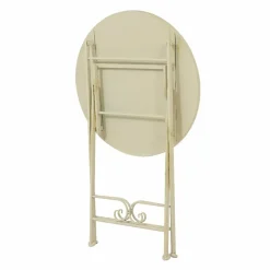 Table bistrot ronde pliable en mosaïque (D58 cm) Genève Crème
