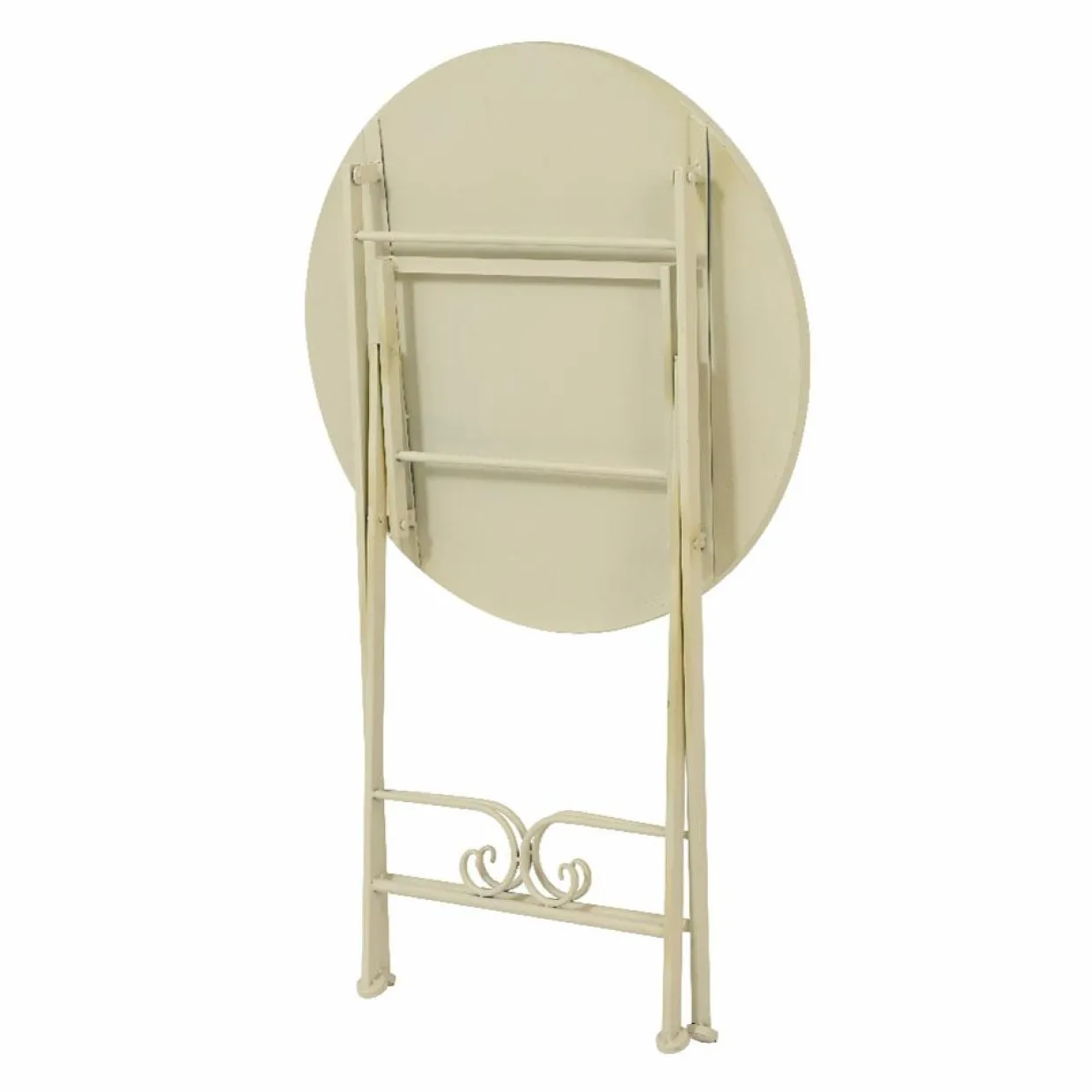 Table bistrot ronde pliable en mosaïque (D58 cm) Genève Crème