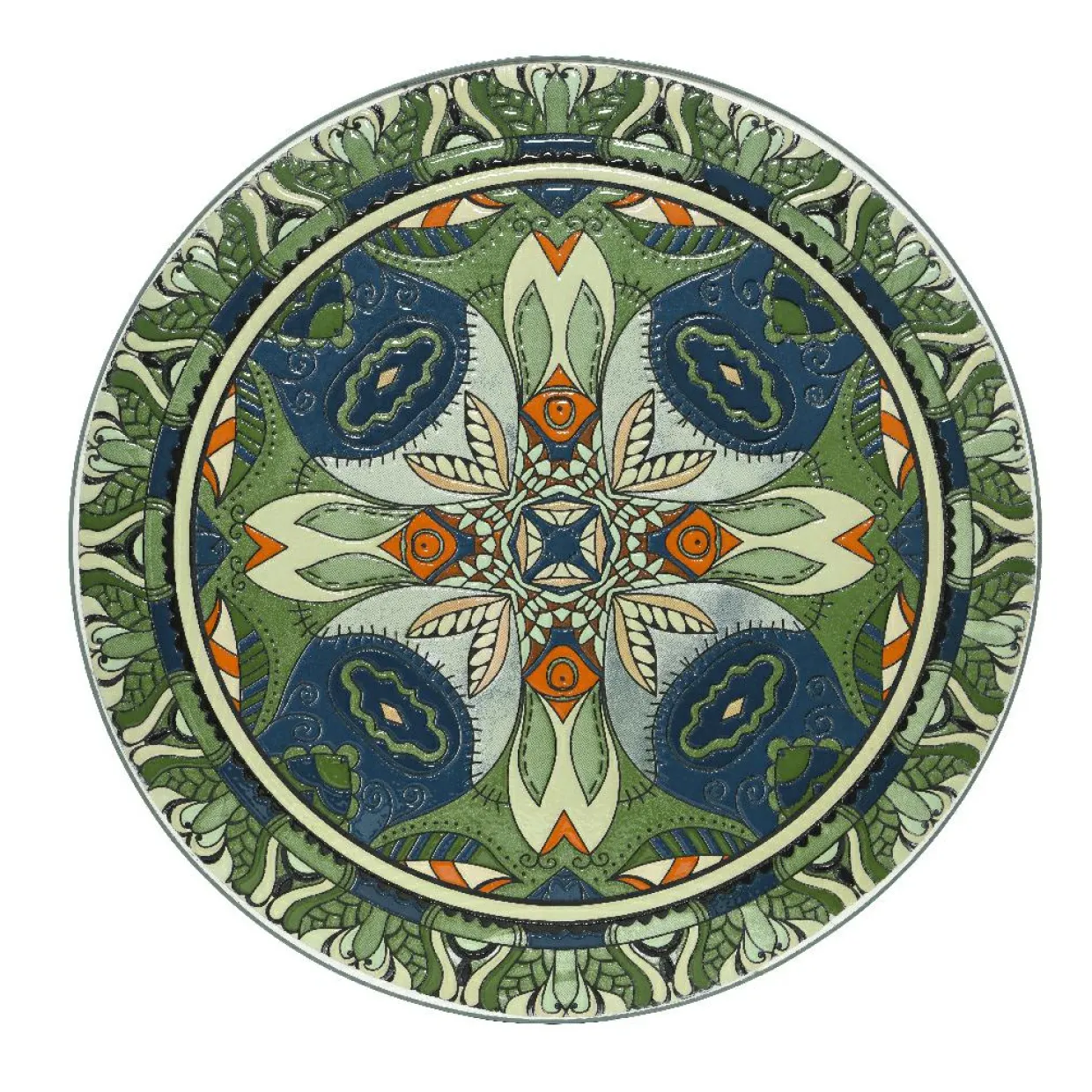 Table bistrot ronde pliable mosaïque (D60 cm) Cancùn Vert sauge