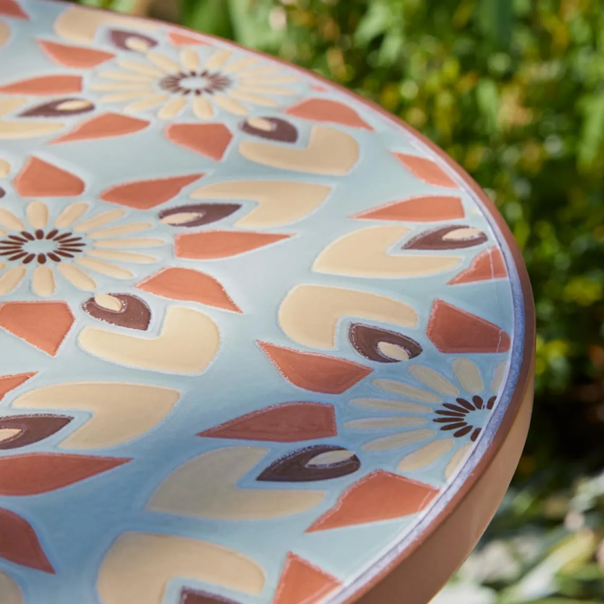 Table bistrot ronde pliable en mosaïque (D58 cm) Lyon Marron