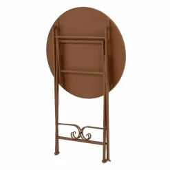 Table bistrot ronde pliable en mosaïque (D58 cm) Lyon Marron
