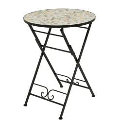 Table bistrot ronde pliable en faïence (D58 cm) Lisse Pastel