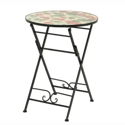 Table bistrot ronde pliable en faïence (D58 cm) Munich Rouge