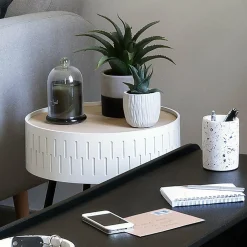 Table coffre en bois (H45 cm) Shiro Blanche