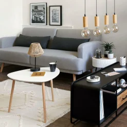 Table coffre en bois (H45 cm) Shiro Blanche