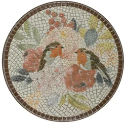 Table d'appoint ronde en mosaïque (H46 x D39 cm) Aberdeen Marron