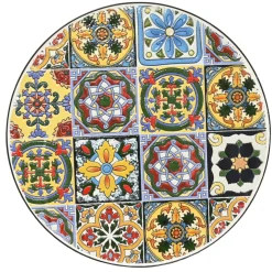 Table d'appoint ronde en mosaïque (H46 x D39 cm) Braga Multicolore