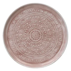 Table d'appoint ronde (H43 cm) Plateau émaillé Rose pâle