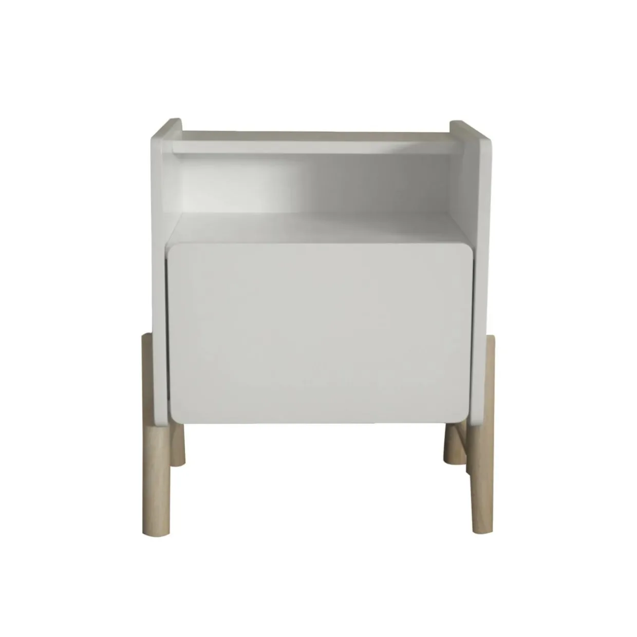 Table de chevet avec tiroir enfant bois (H49 cm) Gabin Blanche