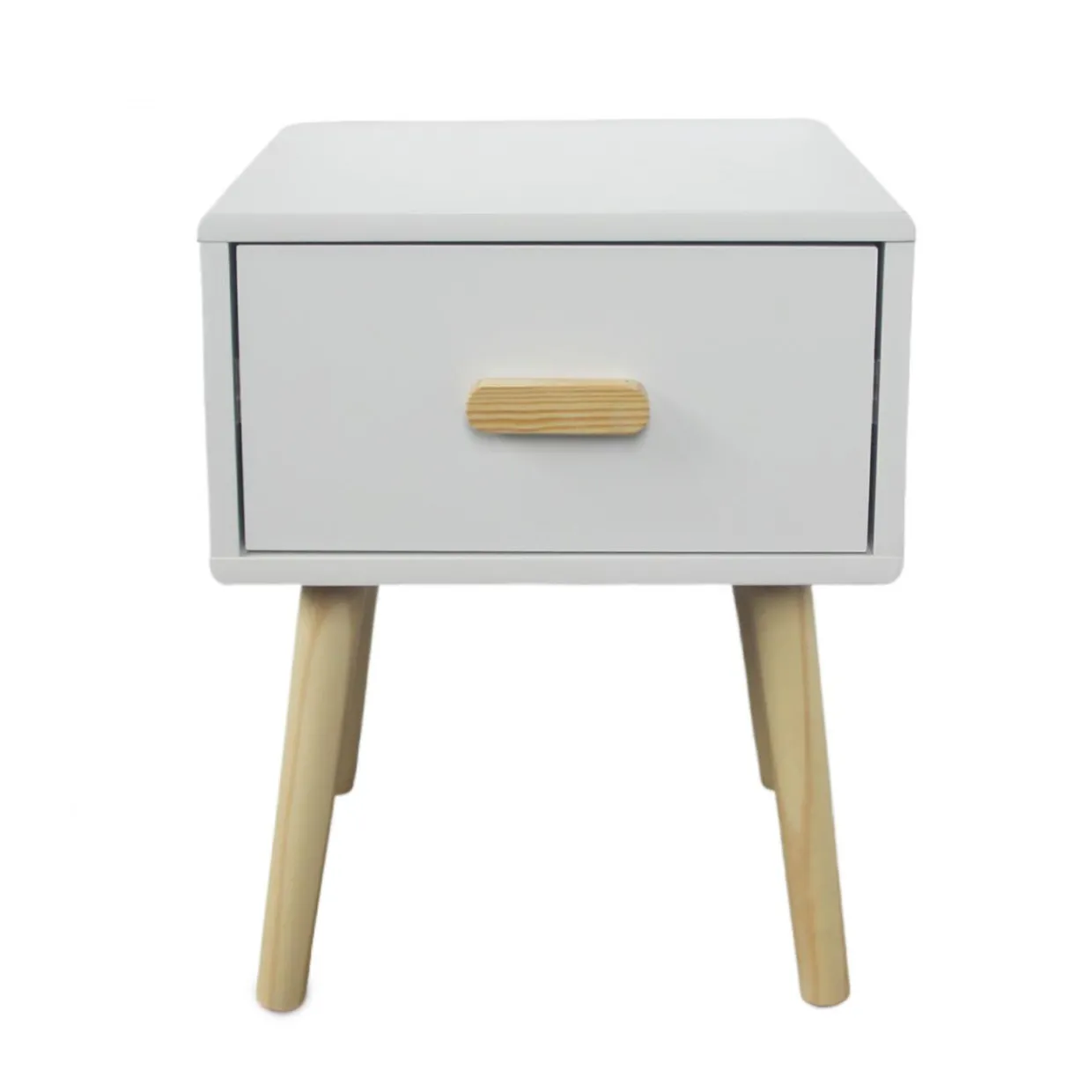 Table de chevet enfant 1 tiroir bois (H44 cm) Livio Blanc