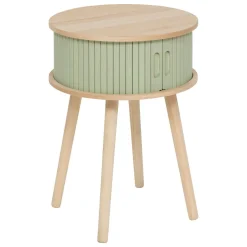 Table de chevet ronde en bois (H54 cm) Nysos Vert d'eau