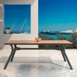 Table de jardin en aluminium 8 places (200 x 90 cm) Amalfi Gris anthracite
