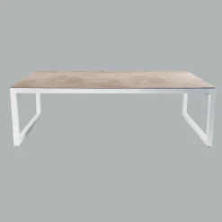 Table de jardin en aluminium et céramique 10 places (240 x 120 cm) Kore Blanc et beige