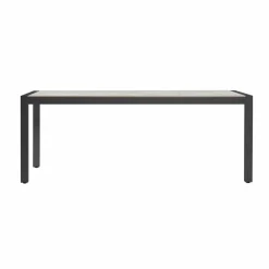Table de jardin en aluminium et céramique 8 places (180 x 90 cm) Modena Gris clair