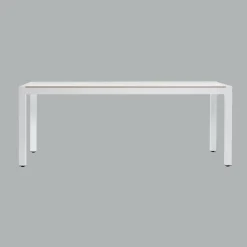 Table de jardin en aluminium et céramique 8 places (180 x 90 cm) Modena Blanc
