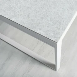 Table de jardin en aluminium et céramique 12 places (260 x 120 cm) Kore Blanc et gris clair