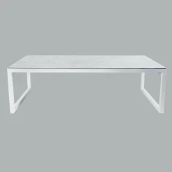 Table de jardin en aluminium et céramique 12 places (260 x 120 cm) Kore Blanc et gris clair