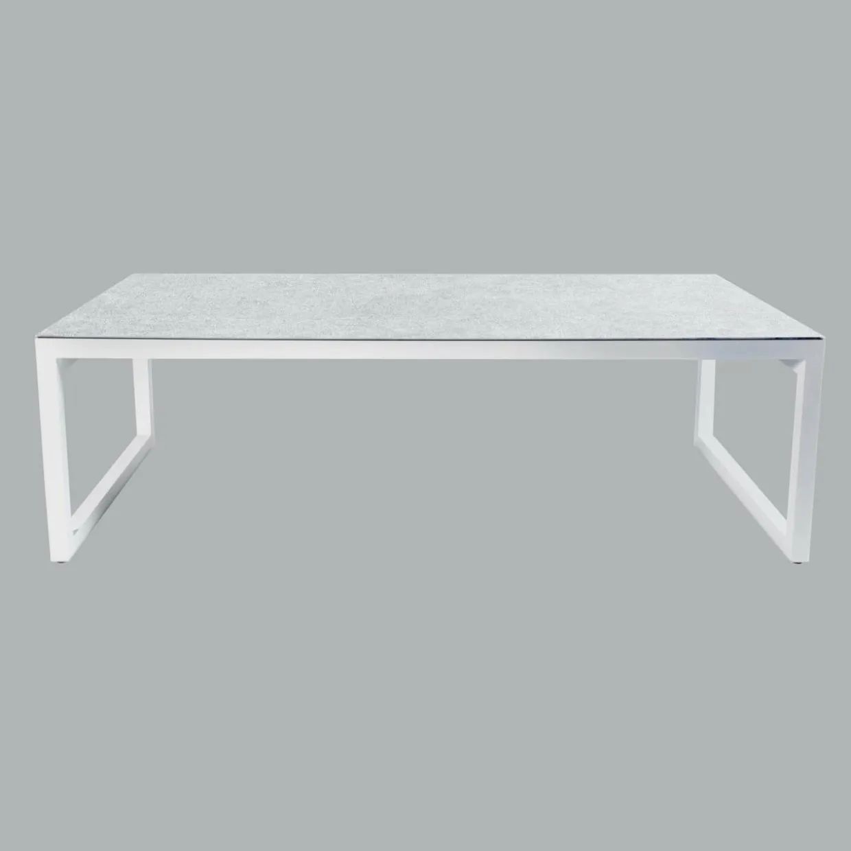 Table de jardin en aluminium et céramique 12 places (260 x 120 cm) Kore Blanc et gris clair