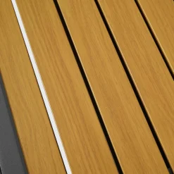 Table de jardin extensible en aluminium 12 places effet bois (200/320 x 100 cm) Murano Gris anthracite