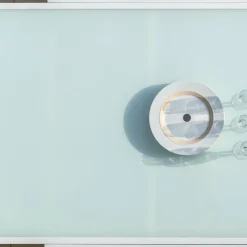 Table de jardin extensible en verre 12 places (200/320 x 100 cm) Murano Blanc