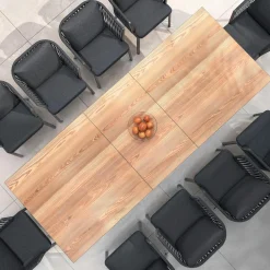 Table de jardin extensible en aluminium 10 places (260 x 96 cm) Amalfi Gris anthracite