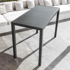 Table de jardin haute en aluminium 6 places (160 x H105 cm) Murano Gris anthracite