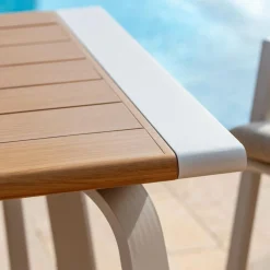 Table de jardin rectangulaire en aluminium 10 places (240 x 100 cm) Long Beach Blanc cendré