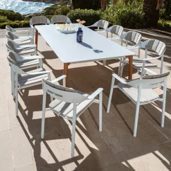 Table de jardin rectangulaire en aluminium 10 places (240 x 120 cm) Monte Carlo Blanc