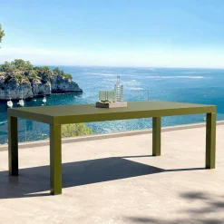 Table de jardin rectangulaire aluminium 8 places (210 x 100 cm) Murano Vert olive