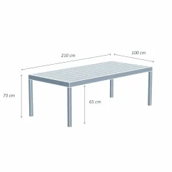 Table de jardin rectangulaire aluminium 8 places (210 x 100 cm) Murano Vert olive