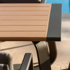 Table de jardin rectangulaire en aluminium 10 places (240 x 100 cm) Long Beach Gris anthracite