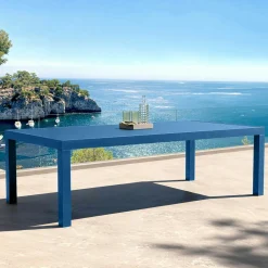 Table de jardin rectangulaire aluminium 10 places (240 x 120 cm) Murano Bleu pétrole