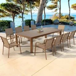 Table de jardin rectangulaire aluminium 10 places (240 x 120 cm) Murano Bronze