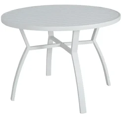 Table de jardin ronde en aluminium 5 places (D105 cm) Murano Blanc