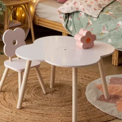 Table enfant bois (40 cm) Douceur Fleur Rose