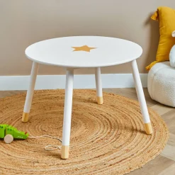 Table enfant bois (H44 cm) Stars Blanche