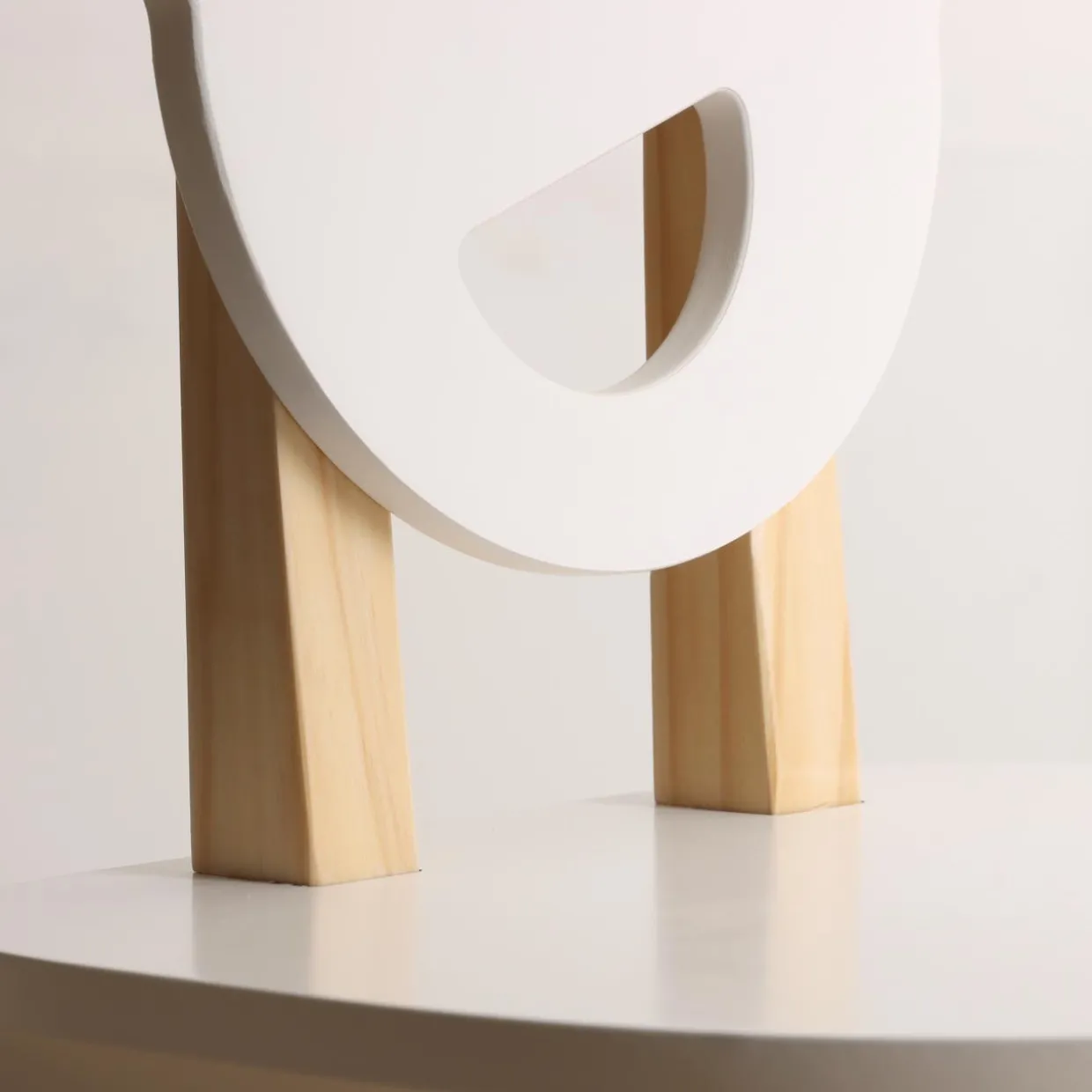 Table et 2 chaises enfant bois (H44 cm) Oursons Blanc